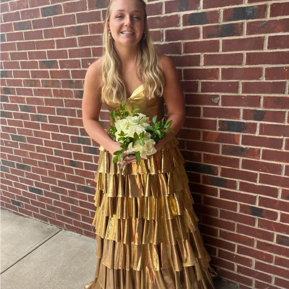 Sherri Hill Gold Prom Dress